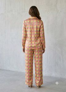 Satin Pajama Set with Fun Print (new not used)