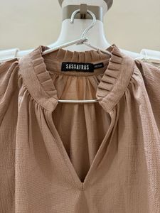 Elegant V-Neck Bell Sleeve Blouse