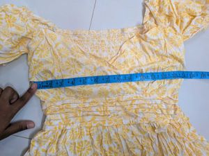 Sunny Yellow Floral Midi Dress