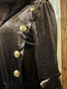 Velvet Button Detail Top