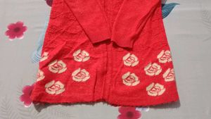 Red Floral Cardigan