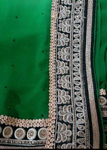 Green Ombre Saree with Embellishments