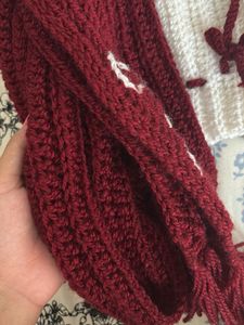 Handmade Crocheted Scarf &amp; Fingerless Gloves