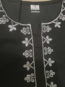 Elegant Grey Embroidered Kurta Set with Dupatta