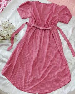 Korean influenced Pink polka dot dress