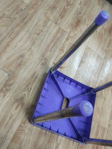Purple and Silver Accent Stool