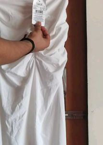 White Ruched Maxi Dress
