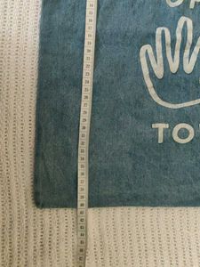 Denim Tote Bag with "UP TOP" Graphic