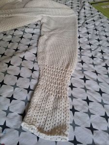Cream Knit top cardigan crochet
