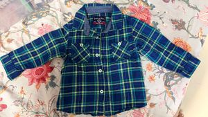 Blue & Green Plaid Long Sleeve Shirt