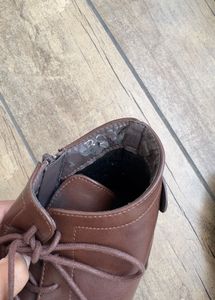 Brown Lace-up Ankle Boots