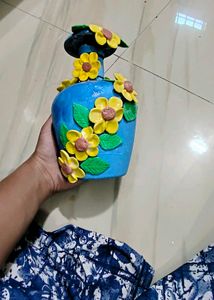 Handmade Blue Floral Vase