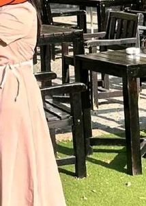 Korean Peach Dress (Belt Not Available)..