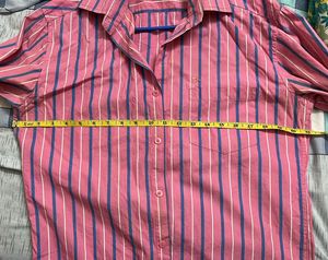 Rose And Blue Striped Shirt
