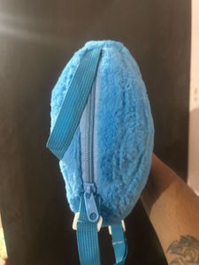 Blue Plush Mushroom Crossbody Bag