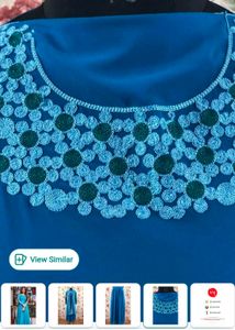Elegant Blue Kurta Set with Lace Jacket 2pc XL