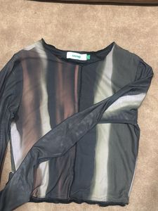 Mesh Tie-Dye Long Sleeve Top