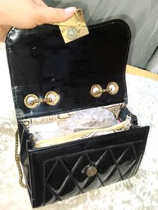 Chic Black Patent Chain Bag