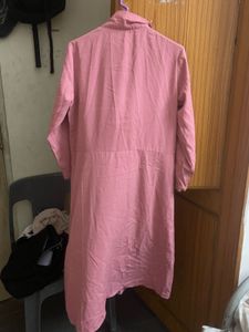 Chic Pink Collared Midi Dress