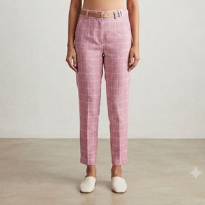 Pink Plaid Pants NO BELT