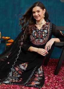 Embroidered Black Kurta