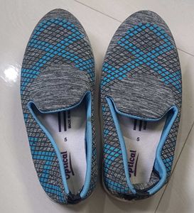 Stylish Grey & Blue Slip-On Shoes