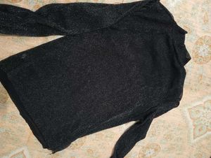 Sparkly Black Sheer Top