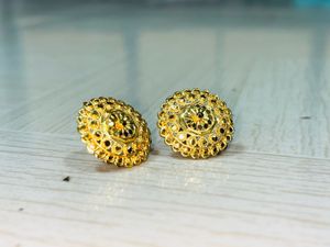 Exquisite Gold Plated Round Earrings