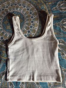 Ribbed White Tank Top