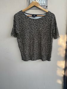 Stylish Black & White Striped Top