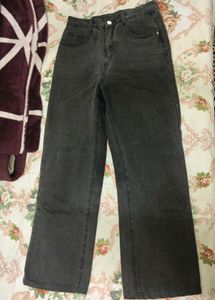 Urbanic charcoal Wide-Leg Ankle-Cut Jeans