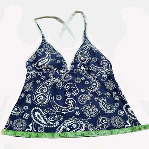 Stylish Blue Paisley Swim Top