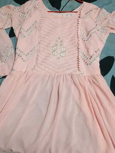 Pink Embroidered Sharara Set