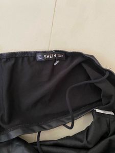 Sleek Black Spaghetti Strap Crop Top