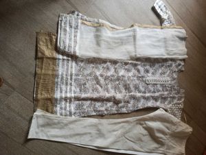 Elegant White &amp; Gold Kurti set