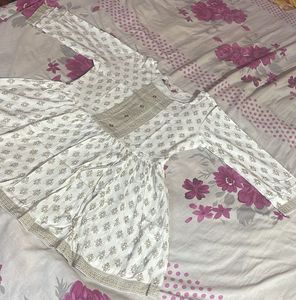 White Printed Kurta