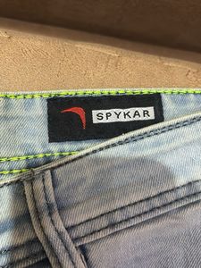 Spykar y2k blue denim shorts new with tag