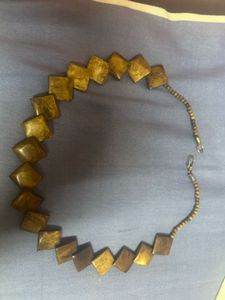 Unique Wooden Diamond Pendant Necklace