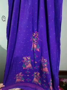 Comfortable Royal Blue Nightgown with Print