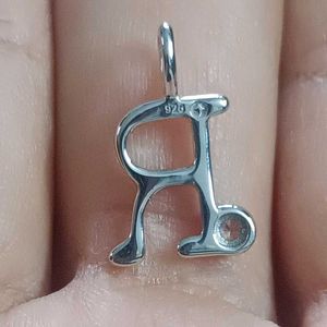 Silver Alphabet "R" Charm Pendant