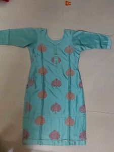 Beautiful Teal Kurta Set with Peacock Embroidery