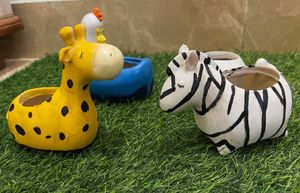Adorable Animal Planters (Giraffe & Zebra)