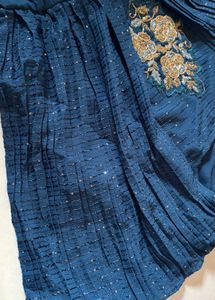 Elegant Teal Embellished Kaftan Gown