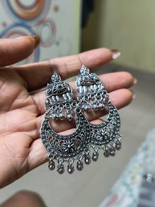 Silver Jhumka Earrings
