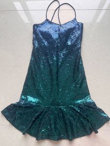Sparkling Sequin Ombre blue Mini Dress