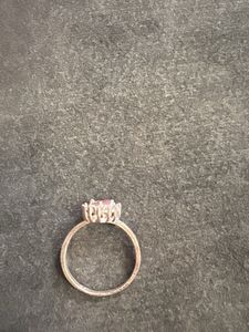 Sparkling Pink &amp; White Stone Original Silver Ring