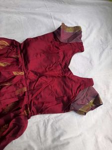 South Traditional Maroon Dress Long Ethnic Gown