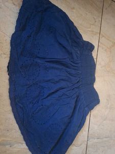 Blue Eyelet Ethnic Skirt