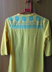Aurelia Vibrant Yellow Printed Kurta