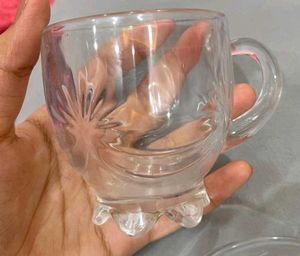 Set of 4 Crystal Etched Glasses